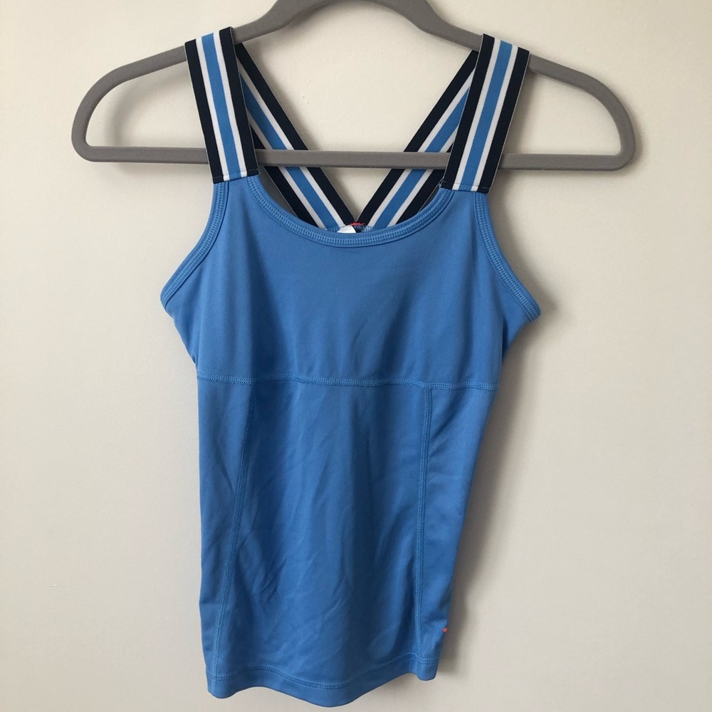 FILA Sport Activewear Tank Top, Workout Shirt, Blue, Medium